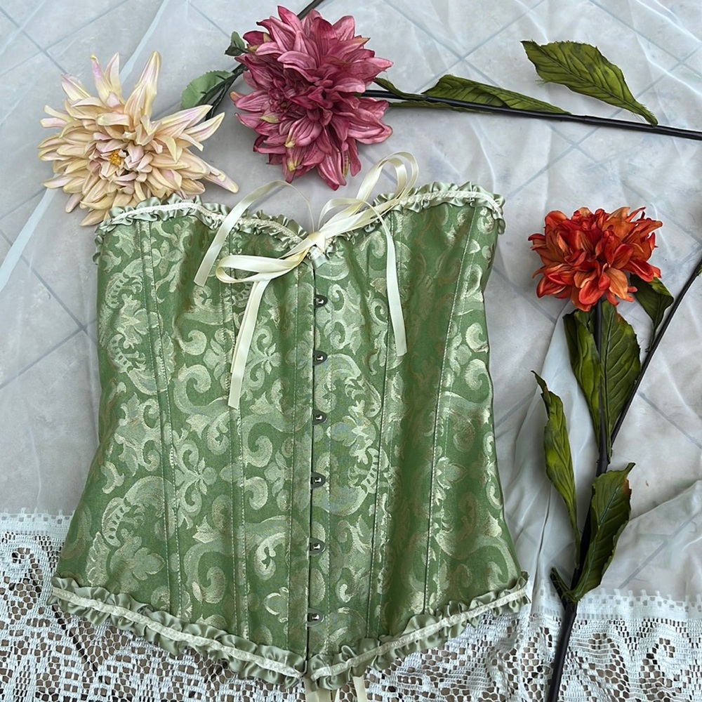 Corset Fairycore Renaissance Green Corset